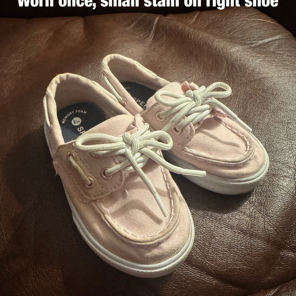 Light Pink Canvas Boat Shoes with White Laces